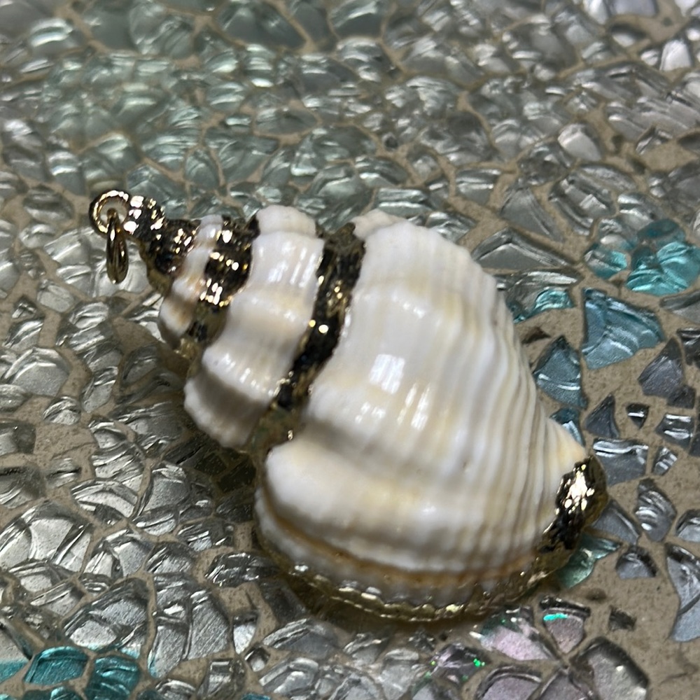 Gold shell 1” necklace charm